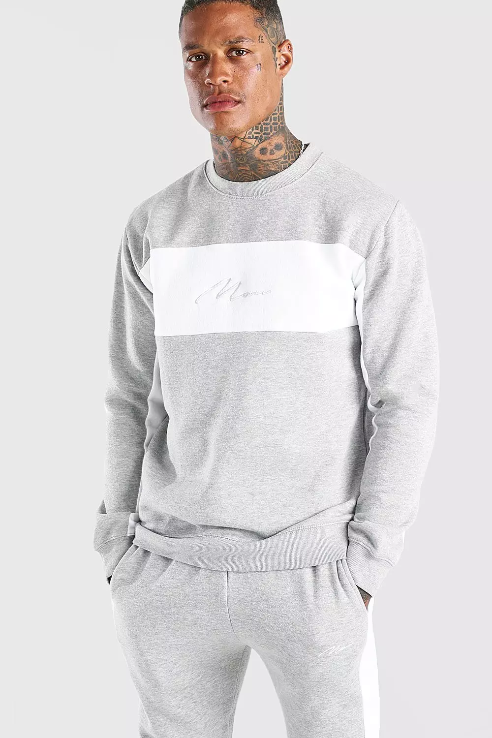 ★ARIES★ Premium Color Block Man to Man Multi FTAR20801MLT Bluza z kapturem męska czarna OZONEE JS/27B6512/3 | OZONEE